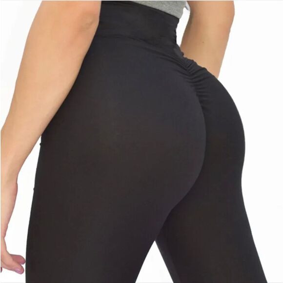 Women Leggings Booty Scrunch Round High Waist Butt Yoga Legging Fitness Pants - Picture 7 of 12